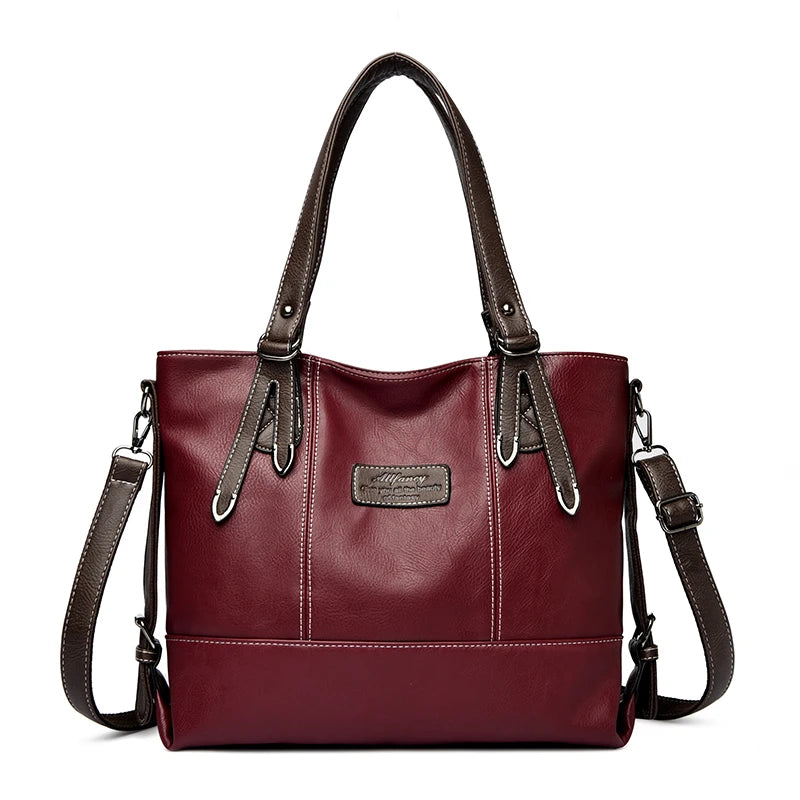 Four Arrows Genuine Brand Luxury Handbag | Top Quality PU Leather Large Shoulder Bag | Designer Crossbody with Sequined Accents & Color-Blocking Strap Luxegan