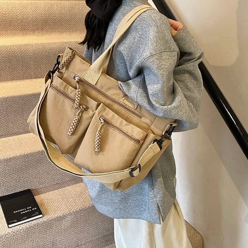 Street Casual Bag For Men | Large Capacity Messenger Bag High Quality Oxford School Unisex Leisure Shoulder Bag Travel Handbag Luxegan