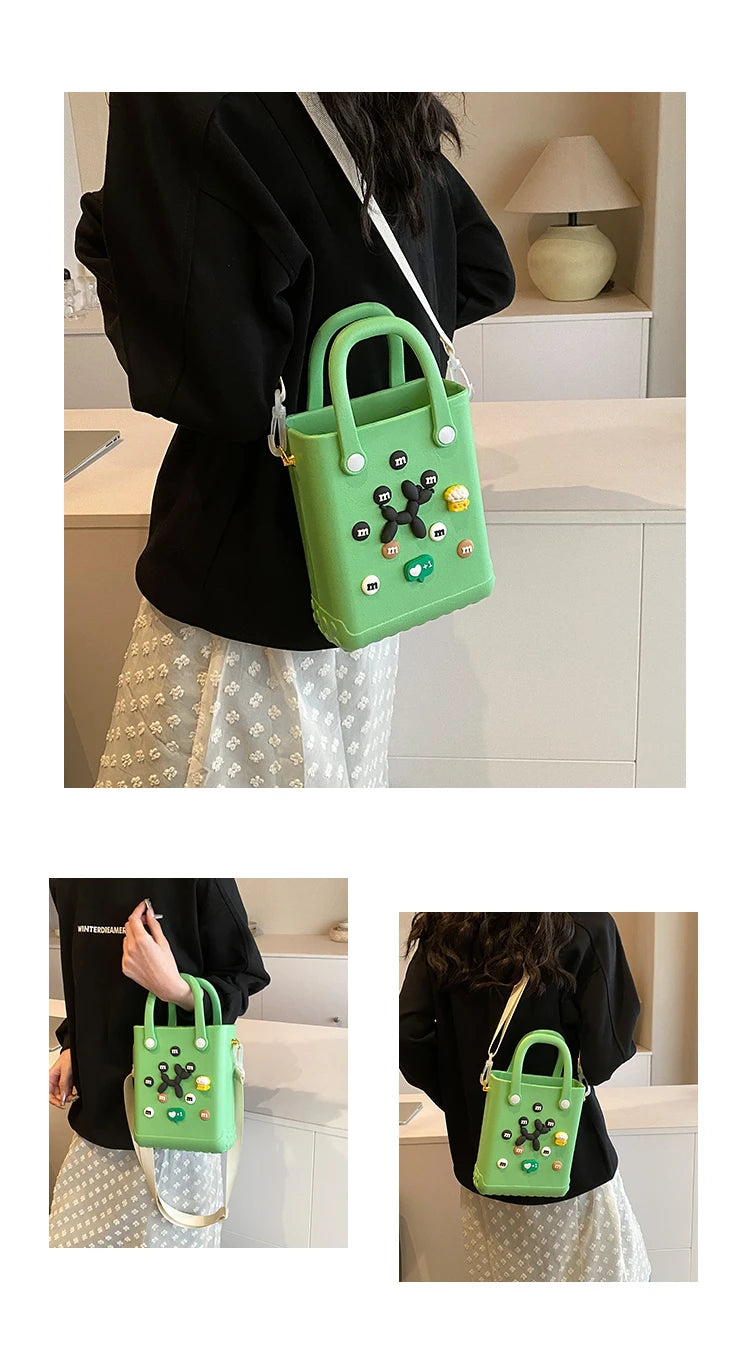 Hard Waterproof PVC Bucket Bag | Lightweight Beach & Travel Handbag Luxegan