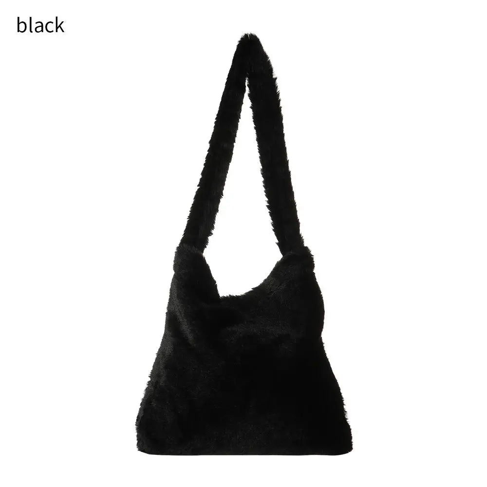 Plush Tote Bag | Fluffy Shoulder & Top-Handle Handbag Luxegan