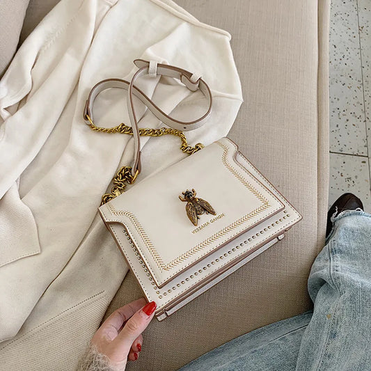 Luxury Brand Women's Handbag | Retro Bee Shoulder Bag & Leather Designer Crossbody Luxegan