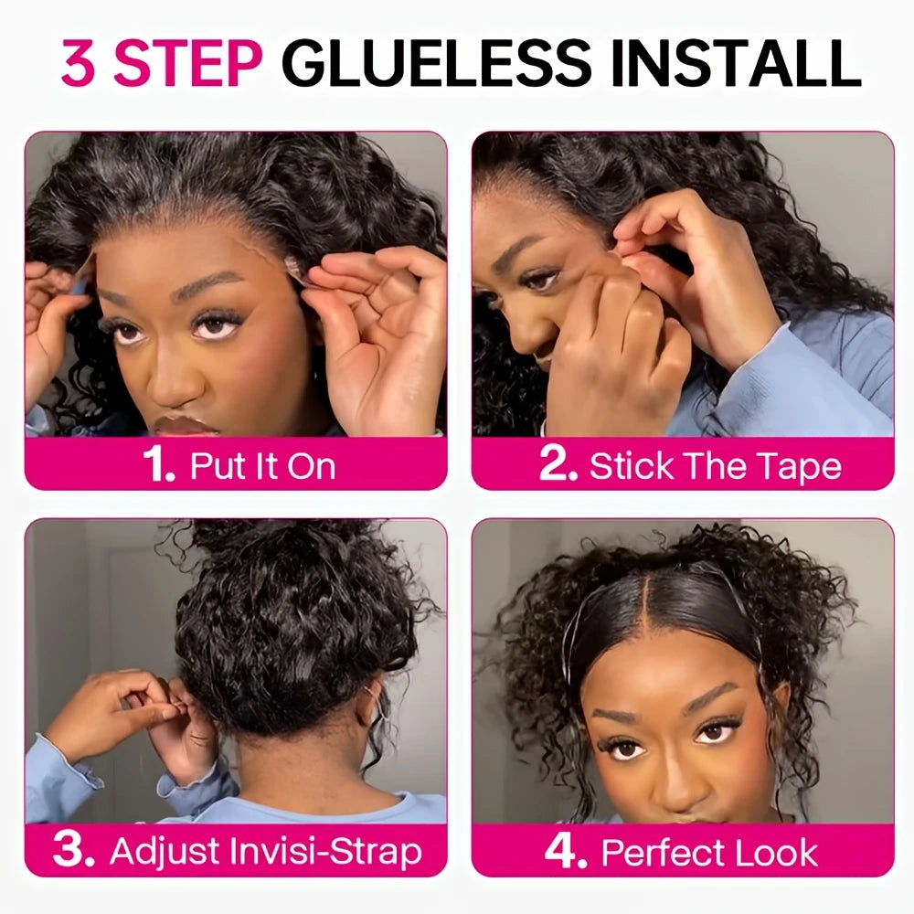Glueless 250% Density Kinky Curly Wig | Sophisticated 360 Full Lace Frontal HD Transparent Gown | Elegant "Invisi-Strap" Silhouette | "Dignified" Snug Water Brazilian Remy Human Hair for Radiant Versatile Styling Luxegan