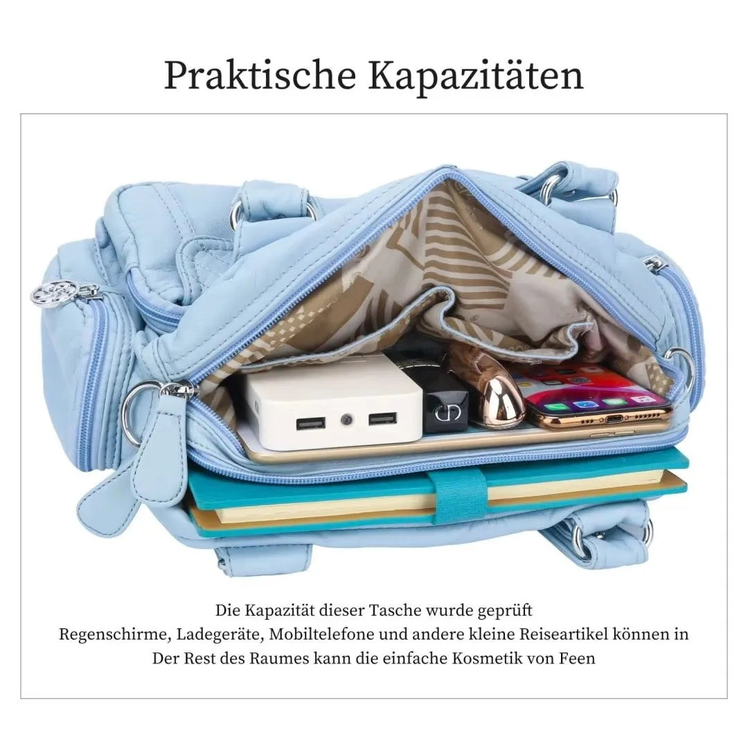 Women’s Rose Top-Handle Satchel | Luxury PU Leather Dumpling Bag | Versatile Crossbody & Shoulder Purse with Organized Interior