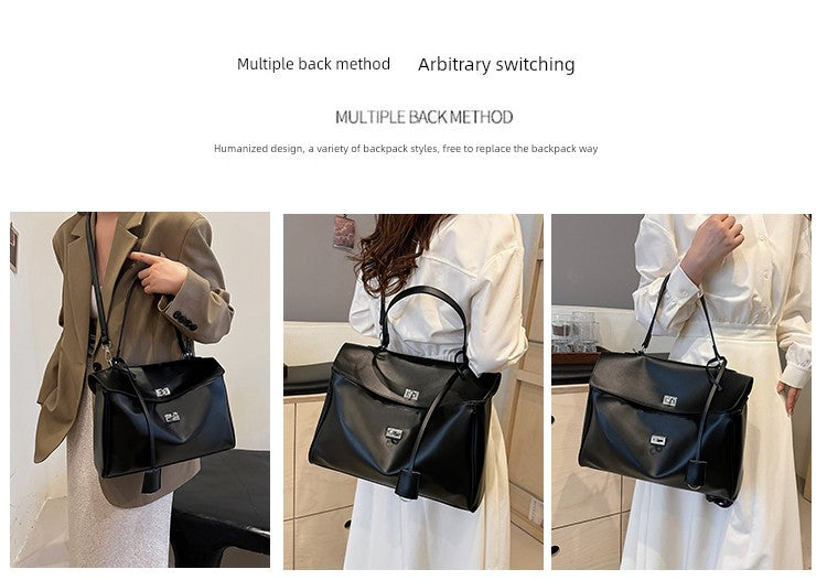 PU Fashion Satchel | Soft Horizontal Square Crossbody Tote Luxegan