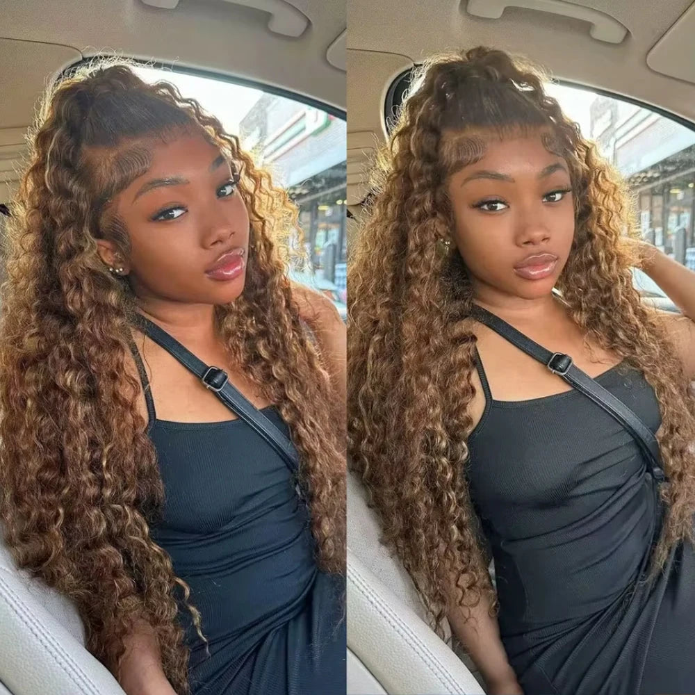 Burgundy Deep Wave Frontal Wig | Sophisticated 360 Full HD Lace Silhouette | Elegant 250% High - view 7