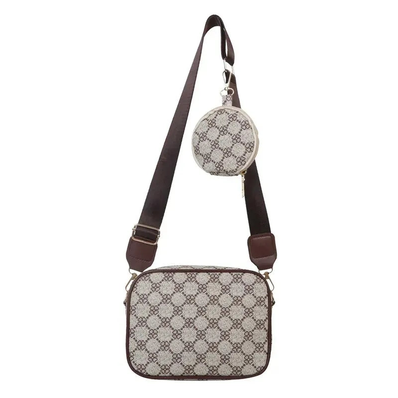 PU Leather Plaid Casual Tote | Moderate Hardness Vintage Handle Crossbody Bag Luxegan