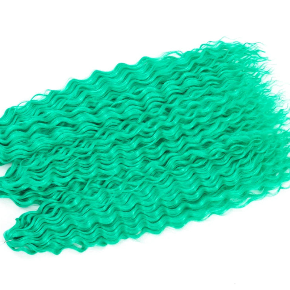 Ariel Curl Water Wave Twist Crochet Hair Extensions | Synthetic Ombre Braiding Hair 22-30 Inch - view 53