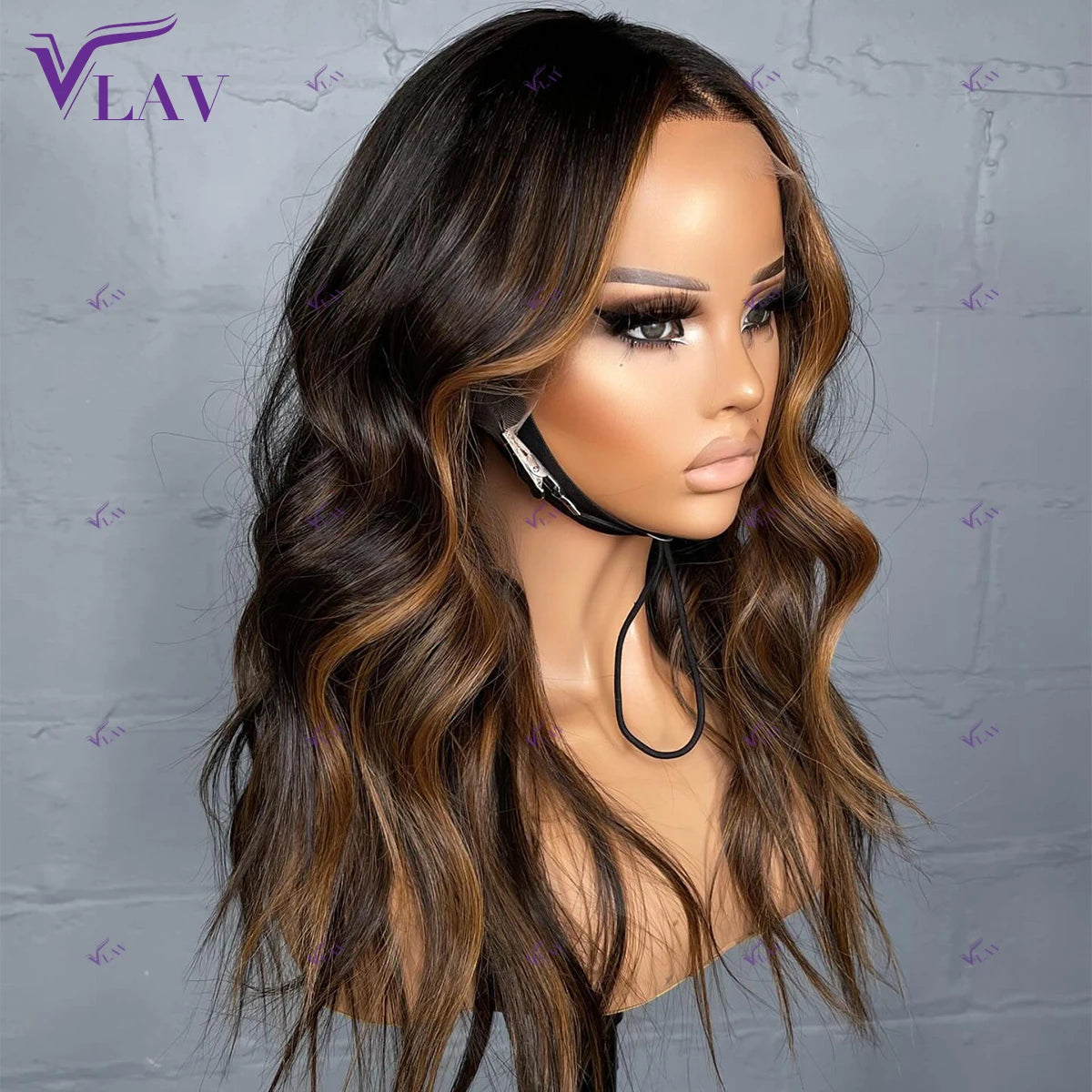 1B/30 Colored Highlight Glueless Wigs Human Hair Body Wave 13×6 HD Lace Frontal Wigs 360 HD Transparent Lace Wig PrePlucked VLAV