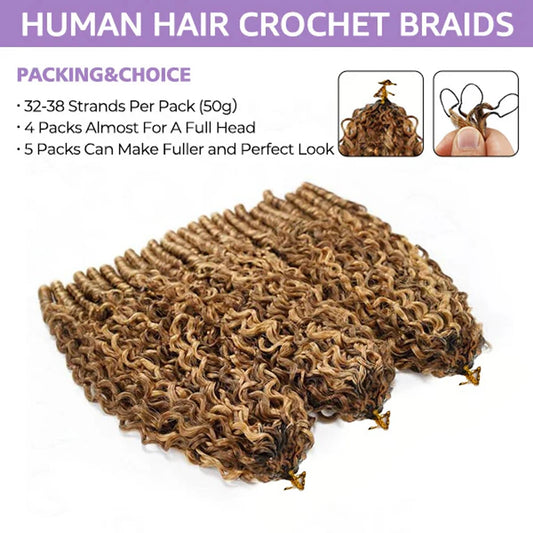 Highlight Burmese Curly Crochet Human Hair Extensions – Knotless Pre-Looped 100% Raw Human Hair - view 2
