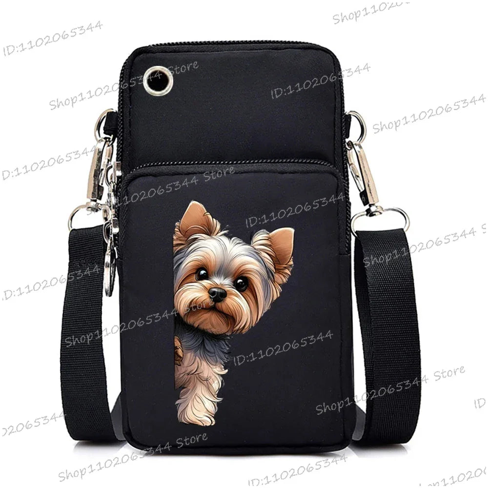 Funny Anime Dog Print Mobile Phone Bag | Unisex Crossbody & Handbag Luxegan