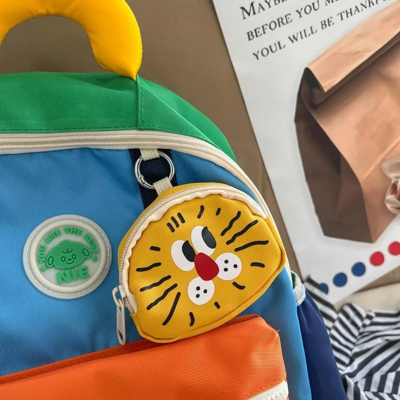 Fun & Cute Dopamine Schoolbag | Small Nylon Animal Pattern Backpack for Boys & Girls | School and Trip Luxegan