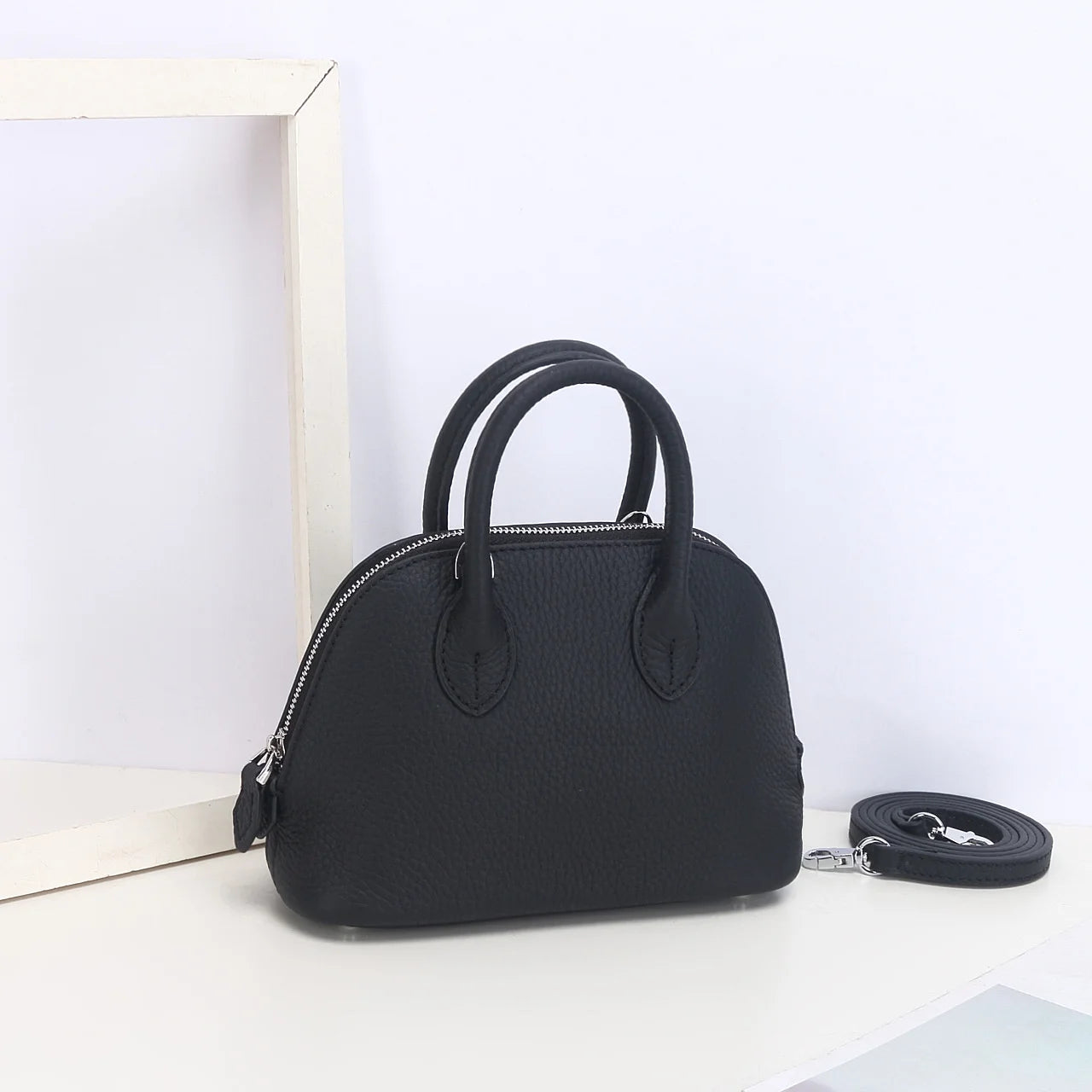 Shell Bag Women's Messenger Bag | Cow Leather Simple Shoulder Bag & Fashion Ladies Classic Handbag (Small Mobile Phone Crossbody Bag) Luxegan