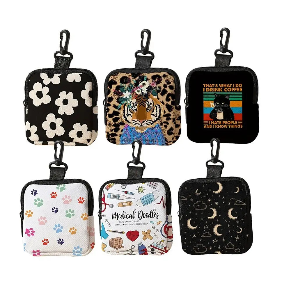 Tiger Leopard Print Coin Purse | Waterproof Mini Zipper Wallet Luxegan