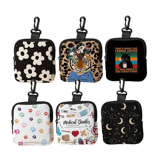 Tiger Leopard Print Coin Purse | Waterproof Mini Zipper Wallet Luxegan