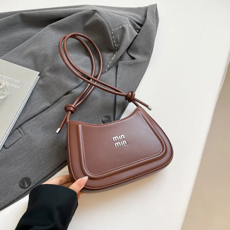 Style Fashion Niche Women's Crescent Bag | High-End Multifunctional Shoulder Bag | New Autumn PU Leather Crossbody & Square Handbag Luxegan