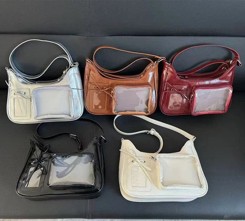 Y2K Harajuku Shoulder Bag | Kawaii Japanese Fashion Transparent ItaBag | JK Uniform Bag Korean Style School Crossbody Bag Luxegan