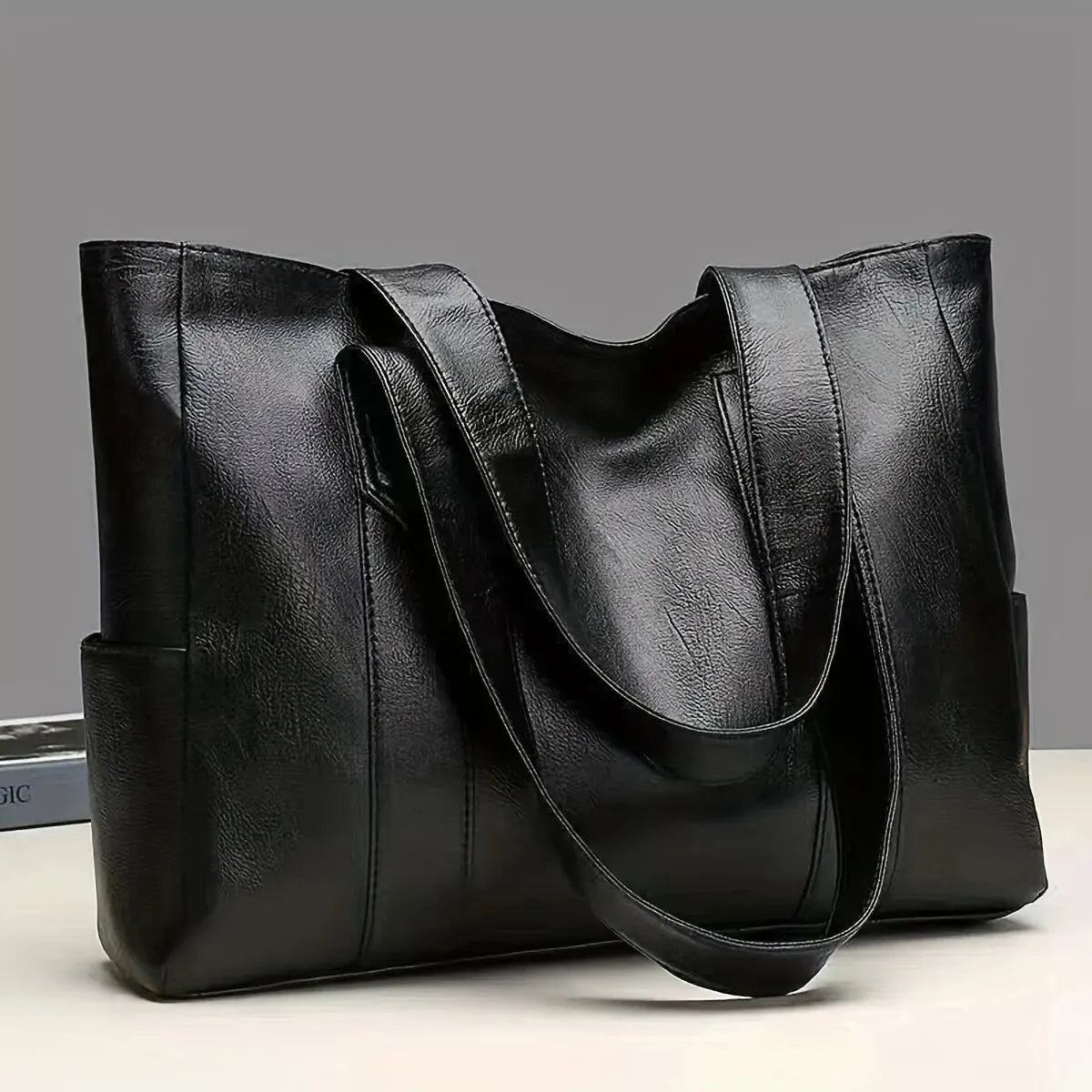Vintage Large Capacity Tote Bag | Retro Vegan Shoulder Bag & Women's Casual Handbag (For Commute) Luxegan