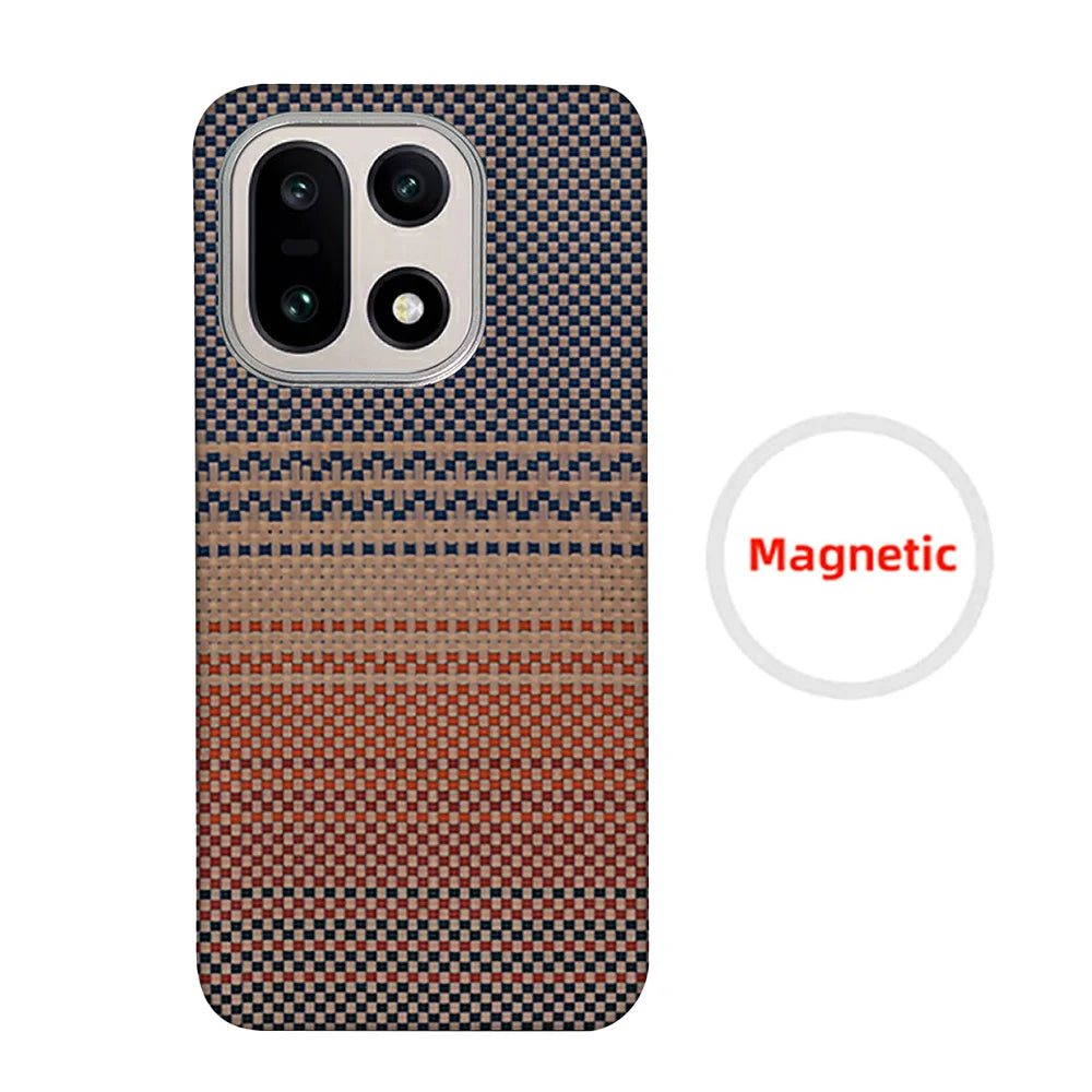 Para funda de teléfono OnePlus 15 de fibra de aramida Kevlar, carcasa dura de fibra de carbono ultradelgada y ligera, cubierta protectora magnética para negocios