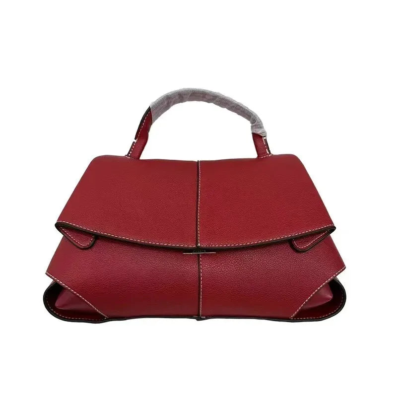 High-Quality Ladies Pleated Handbag | Noble Texture Faux Leather Square Satchel | Elegant Inclined Style Crossbody & Shoulder Bag Luxegan