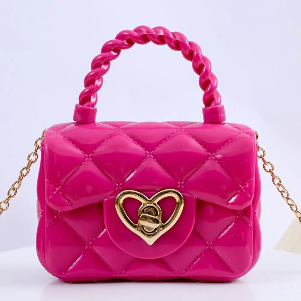 Kids Fashion Heart Shoulder Bag | Girls Mini PU Leather Crossbody & Coin Purse | Luxury Jelly - view 4