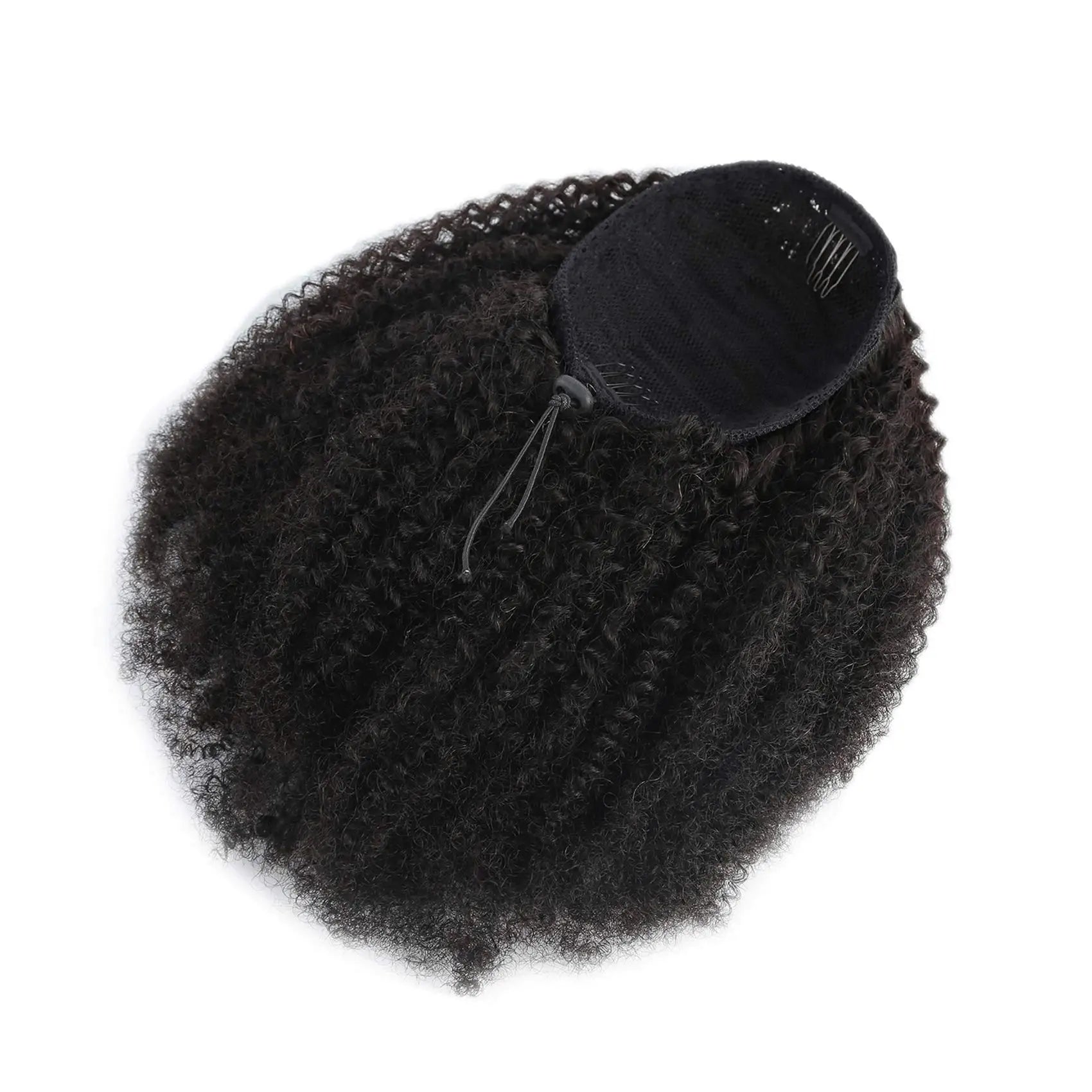 12A Grade Afro Puff Drawstring Ponytail for Black Women | 100% Brazilian Virgin Human Hair Extension | 100g 4C Afro Kinky Curly Clip-In Ponytail Bun Updo Luxegan