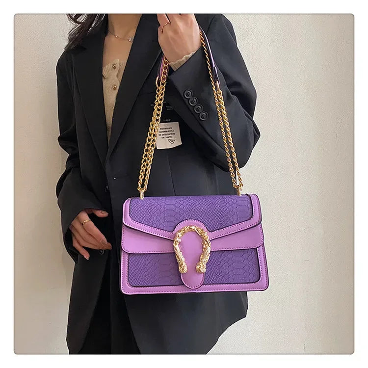 Gold Chain Crossbody Bag | Women's Fashion & Stylish Small Square Bag Luxegan