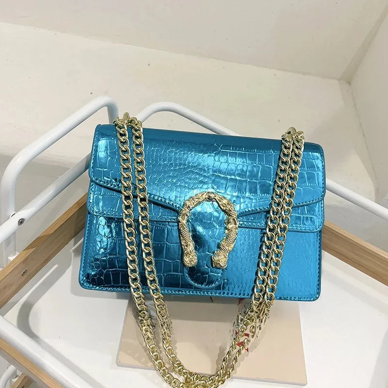 Hot Sale: New Crocodile Pattern Women's Bag | Simple Chain Crossbody & High-End Handbag Luxegan