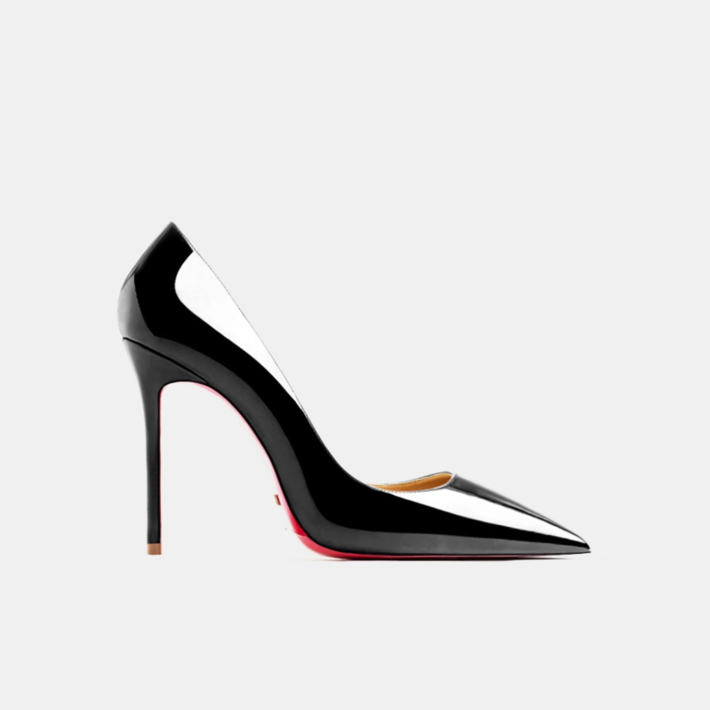 Designer Luxury Brand Stilettos | Sophisticated Red-Bottom Patent Leather Pumps | Elegant "Handmade Classics" Silhouette | "Dignified" Sexy Pointed Toe Party Shoes for Radiant Versatile Styling Luxegan