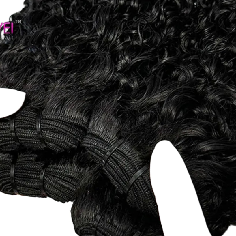 12A Premium Pixie Curls Human Hair Bundles - 100% Brazilian Remy Raw Virgin Hair Weave Deals - Machine Double Weft Curly Hair Extensions for Women (1/3/4 Pieces Pack, All Colors Dyeable) Luxegan