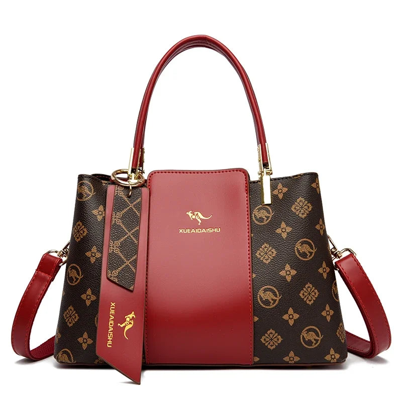 Luxury Handbag Fashion Print Large Capacity Soft Leather Women Shoulder Crossbody Bag | Leisure Designer Ladies Purses and Handbag Luxegan