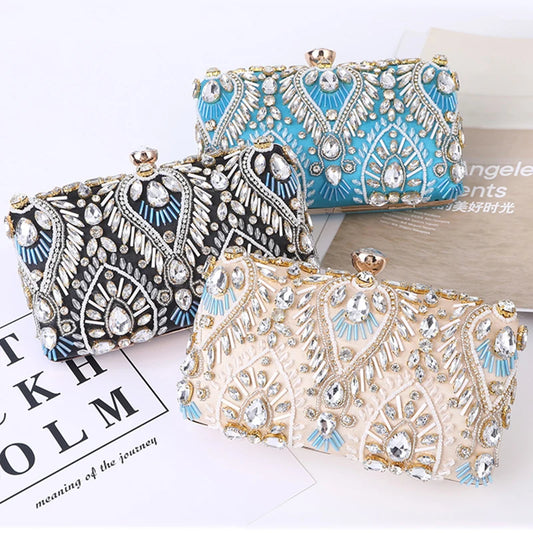 Luxury Beaded Rhinestone Clutch | Exquisite Wedding & Evening Purse Luxegan