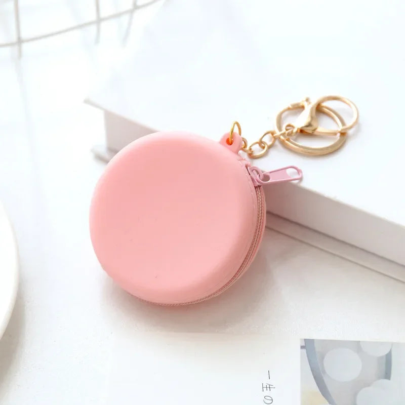 Cute Women Coin Wallet Pendant Keychain | Silicone Round Coins Bag Small Girls Key Bag | Mini Purse Kid Gift Luxegan