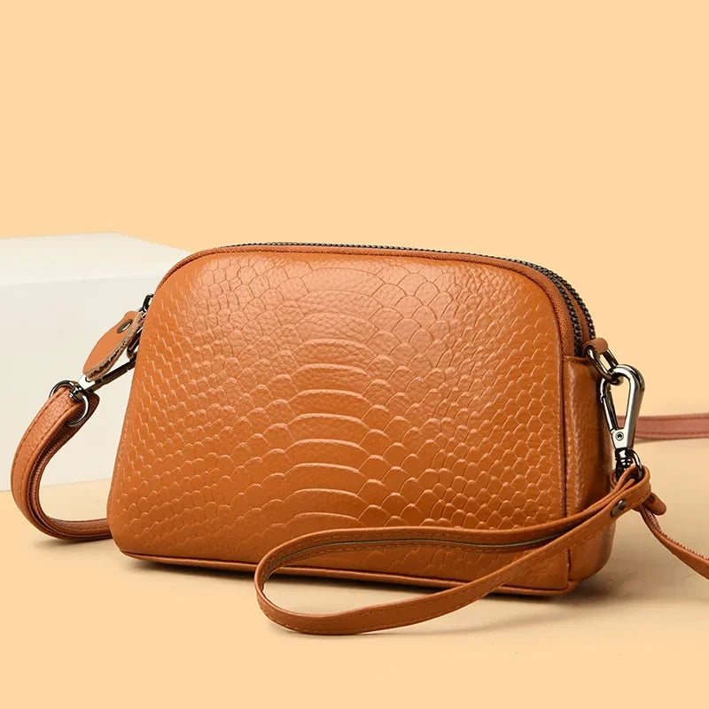 Cross Border Women's Crossbody Small Bag | New Fashion Genuine Cow Leather Single Shoulder Handbag (Trendy Messenger Bag) Luxegan