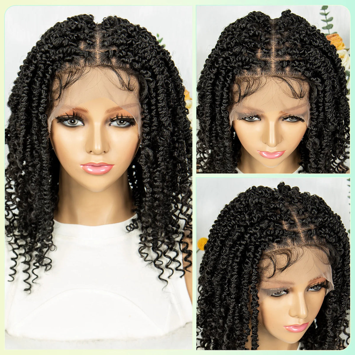 14 Inch Twisted Knotless Box Braids Wig | Full Lace | Baby Hair