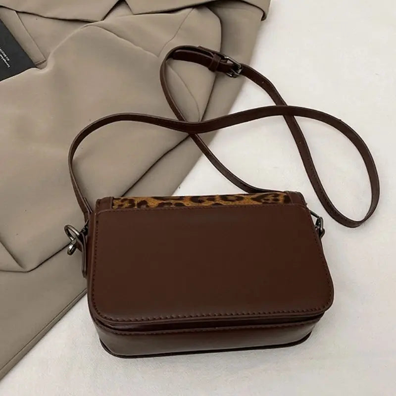Leopard Print Mini Square Bag | Fashion Crossbody Shoulder Purse Luxegan