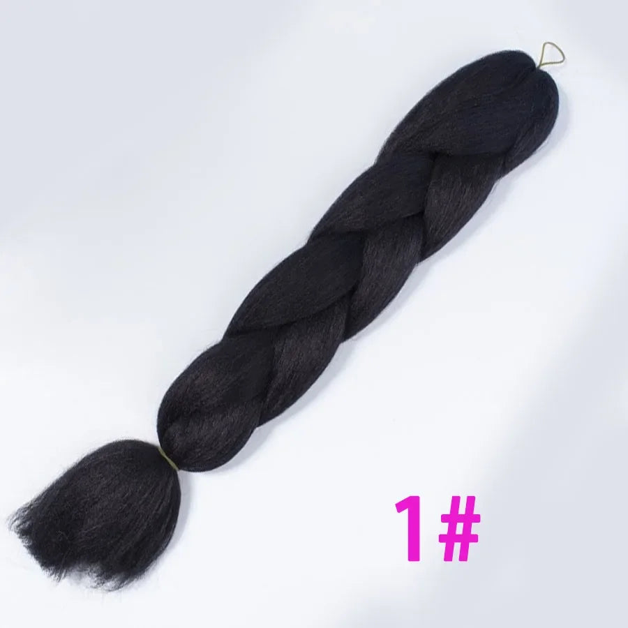 Synthetic Jumbo Braid Kanekalon Braiding Hair 24in | Ombre & Solid Colors | 100g