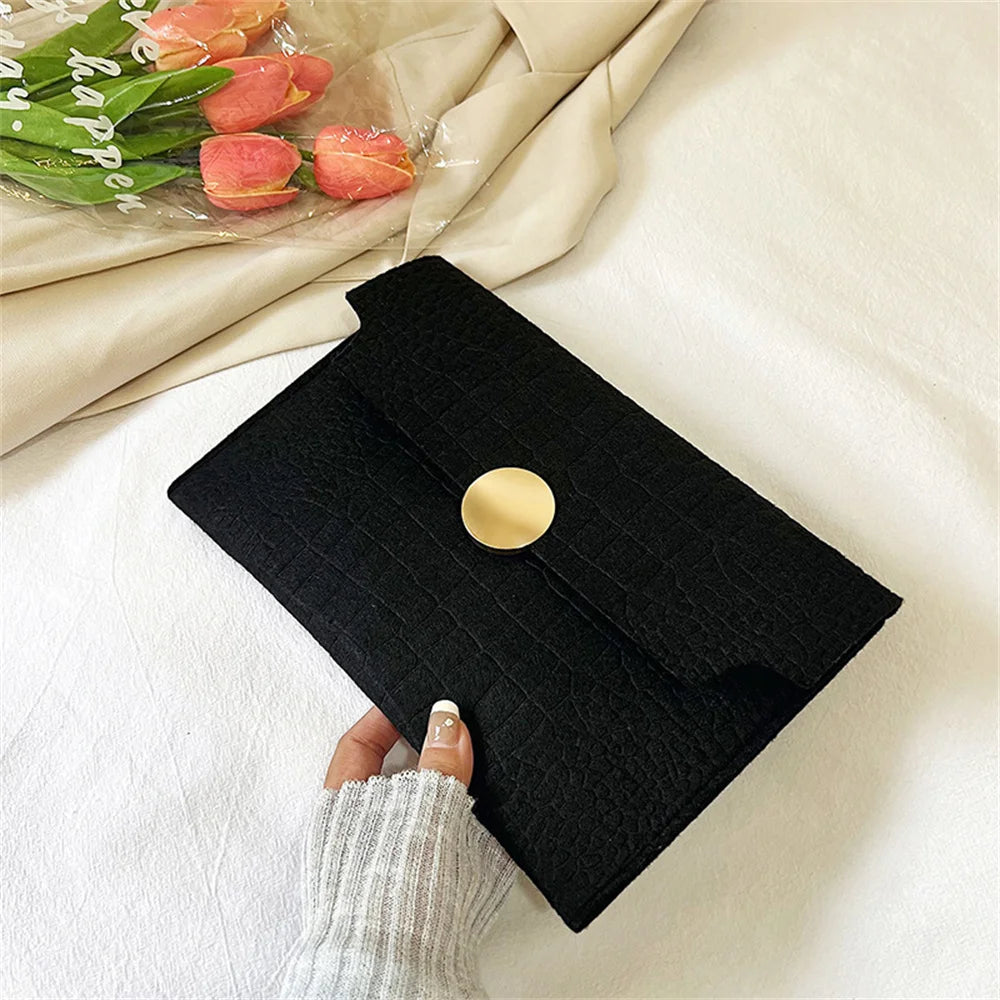 Casual Ladies Clutch Bag Handheld Envelope Handbag | Felt Crocodile Pattern Purse | Solid Color Business Women's Evening Clutches Luxegan