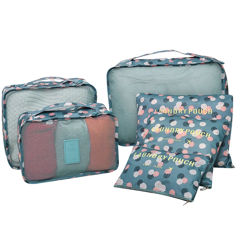 6 PCS Travel Storage Bag Set | Tidy Organizer Wardrobe Suitcase Pouch Luxegan