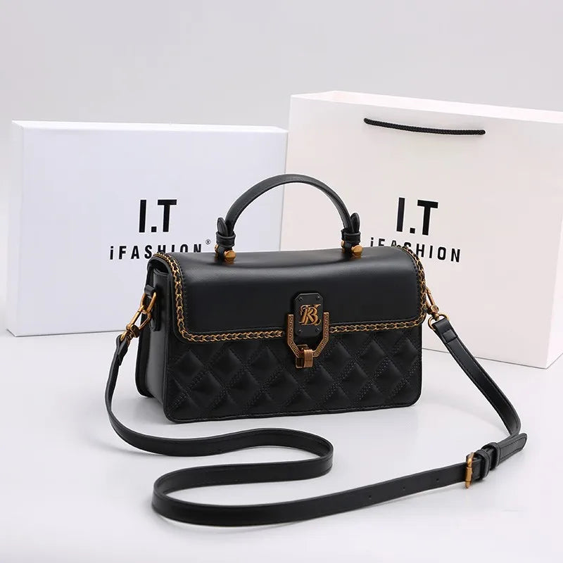 Ladies' Diamond Grid Handbag | New Autumn & Winter High-End Small Square Bag & Designer Crossbody Shoulder Bag Luxegan