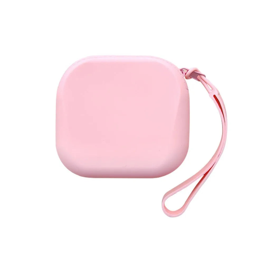 Silicone/Satin Morandi Mini Wallet | Square Solid Color Pouch Luxegan