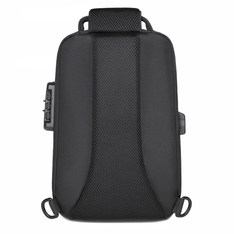 Anti-theft Combination Lock Chest Pack | Fashion Business Men's Crossbody Bag & Travel Shoulder Bag Luxegan