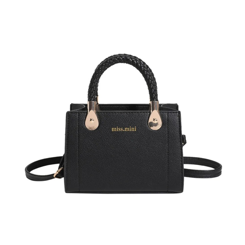 Light Luxury PU Leather Shoulder Bag | Korean Style Ladies' Mini Crossbody | Large Capacity Small Square Handbag | Trendy Polyester Tote Bag for Women and Girls Luxegan