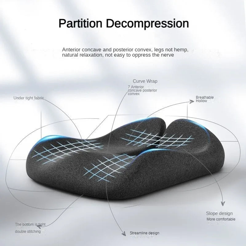 Orthopedic Memory Foam Coccyx Cushion | Sophisticated "Tailbone & Sciatica" Relief Silhouette | Elegant Non-Slip Office & Car Seat Pad | "Dignified" High-Performance Back Pain Comfort for Radiant Versatile Styling Luxegan
