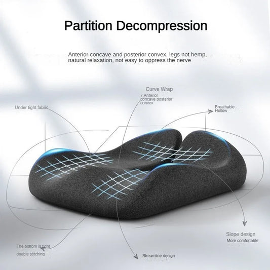 Orthopedic Memory Foam Coccyx Cushion | Sophisticated "Tailbone & Sciatica" Relief Silhouette | Elegant Non-Slip Office & Car Seat Pad | "Dignified" High-Performance Back Pain Comfort for Radiant Versatile Styling Luxegan