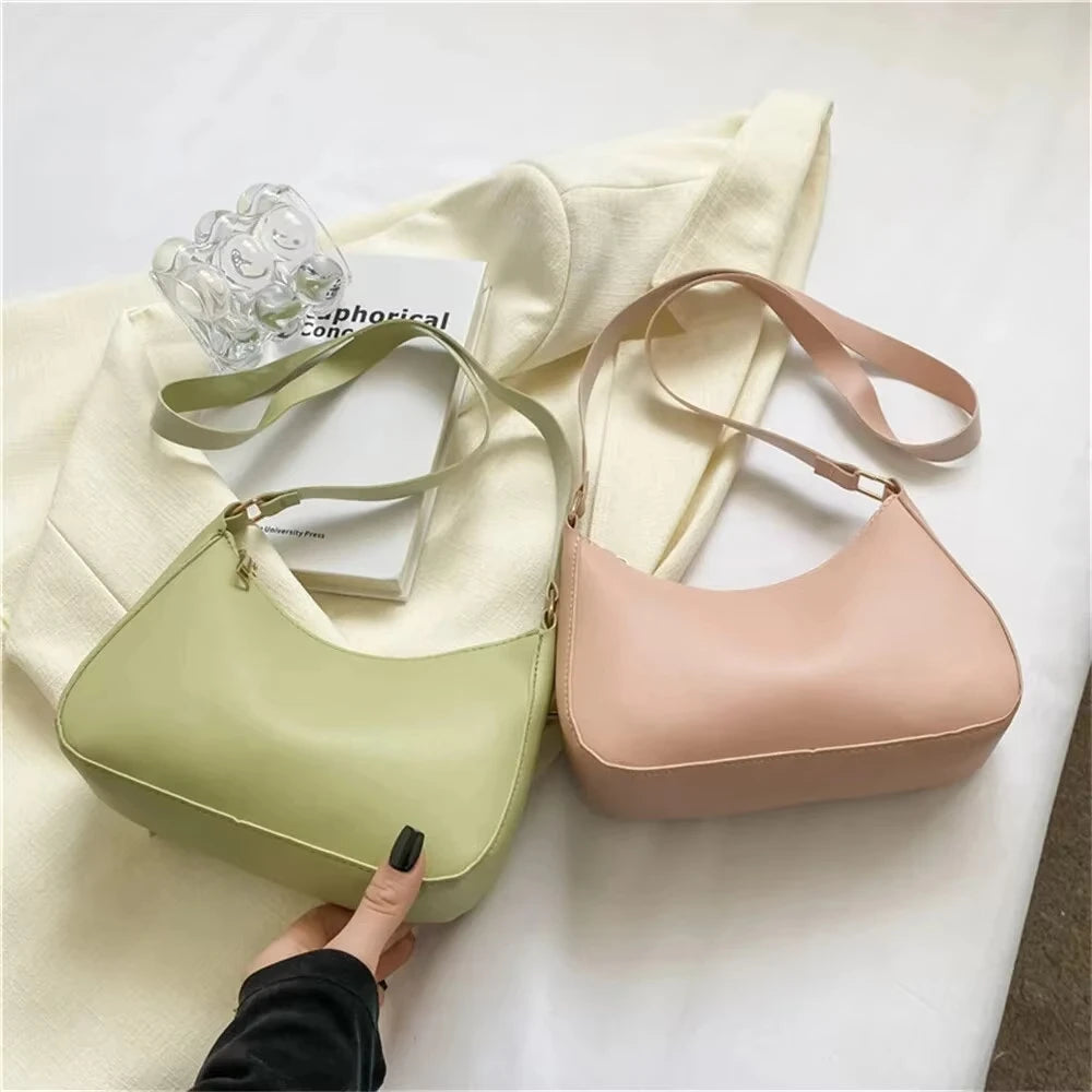 Women's Fashion Solid Color Portable Single Shoulder Underarm Bag | Crossbody Bag High-end Daily Casual Fashionable Handbag Luxegan