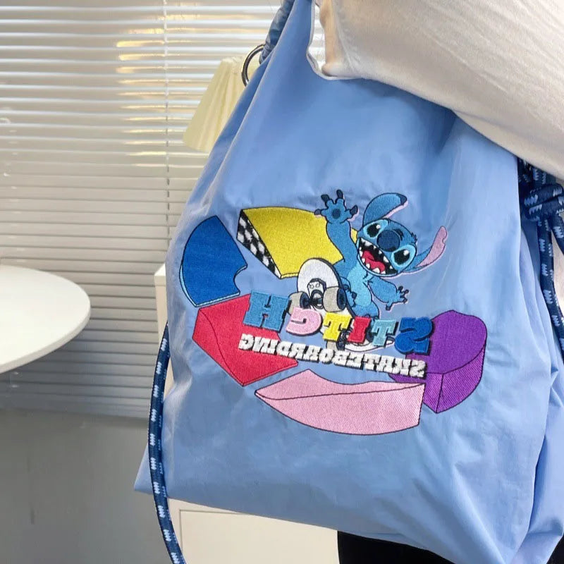 New Cartoon Cute Embroidered Nylon Tote Bag | Large Capacity Portable Folding Shopping & Shoulder Bag (Unisex) Luxegan