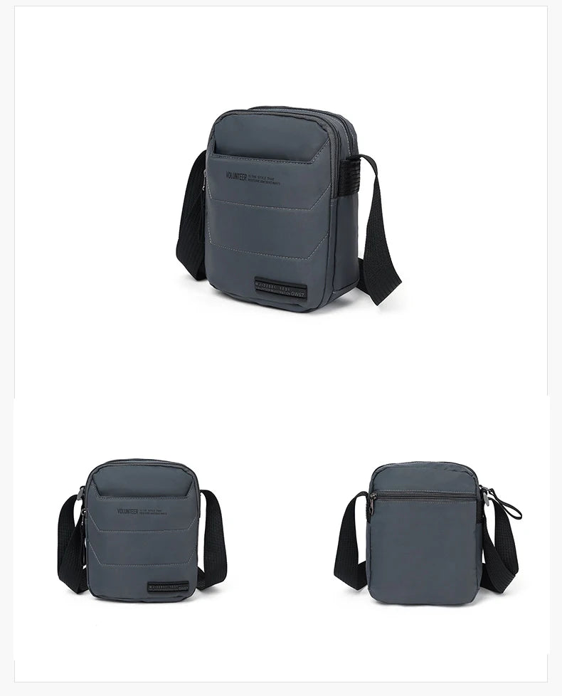Men's Waterproof Oxford Crossbody Sling Bag | Lightweight Outdoor Hiking & Climbing Shoulder Bag | Compact "Box Shape" Multi-Pocket Utility Pack | Model 1713-12 Casual Phone Pouch Luxegan