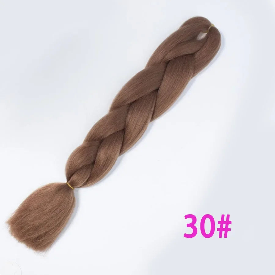 Synthetic Jumbo Braid Kanekalon Braiding Hair 24in | Ombre & Solid Colors | 100g