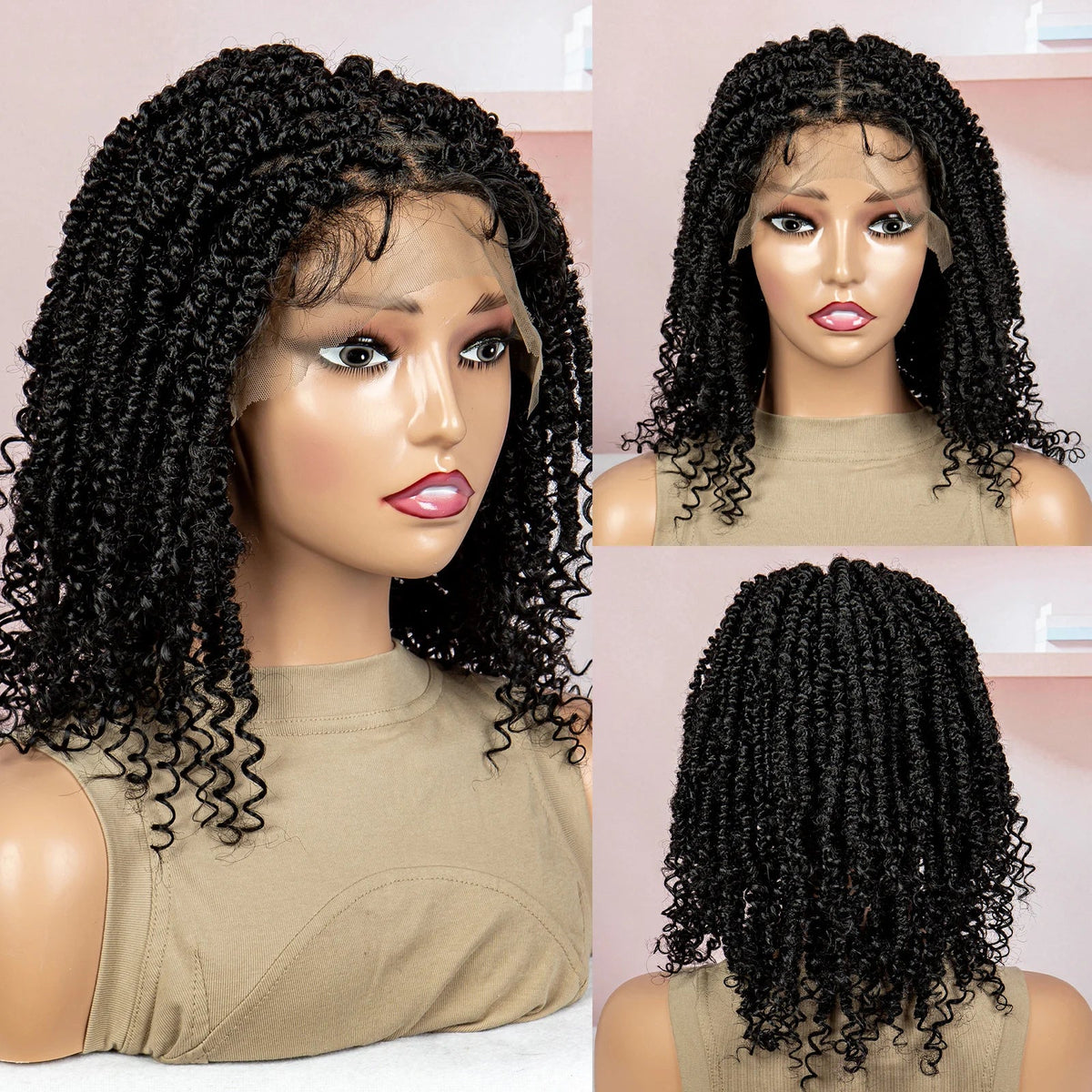 Dreadlocks Braided Wigs Lace Front Braided Wigs Short Box Braided Wigs for Women with Baby Hair Ombre Lace Braids Wigs Luxegan