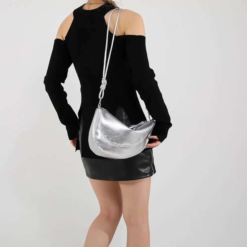 Retro PU Leather Saddle Bag | Solid Color Crossbody Purse Luxegan
